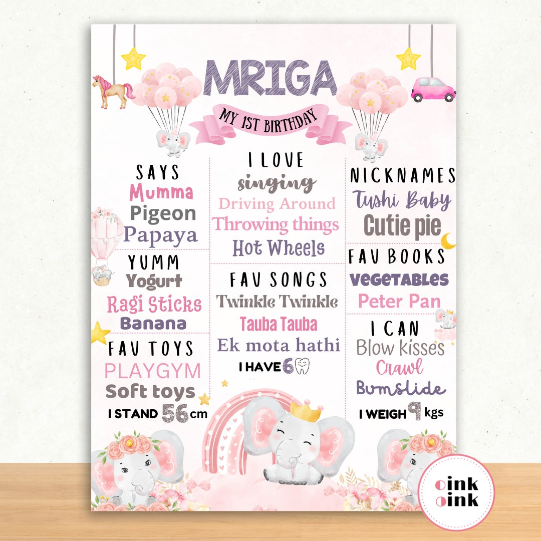 Pink Elephant Chalkboard