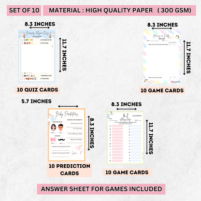 Stork Theme Baby Shower Games Bundle (Pack Of 4 Games)