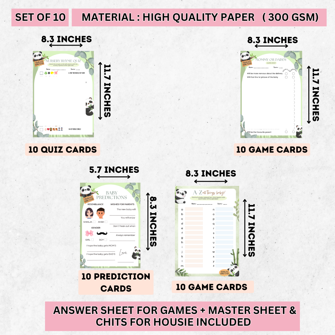 Miracle Garden Theme Baby Shower Games Bundle (Pack Of 4 Games)