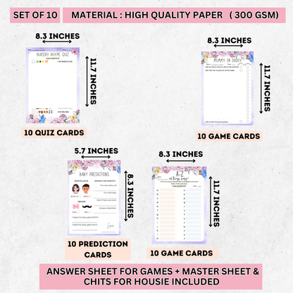 Butterfly Theme Baby Shower Games Bundle (Pack Of 4 Games)