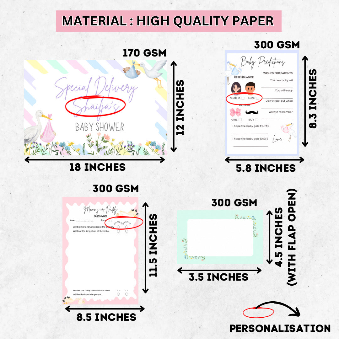 Stork Theme Baby Shower Kit